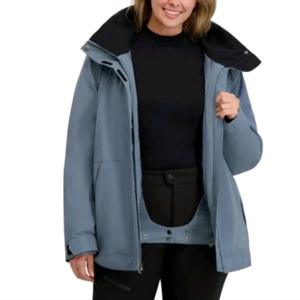 Roxy Women's Gray Hooded Ski Jacket - Picture 3 of 6
